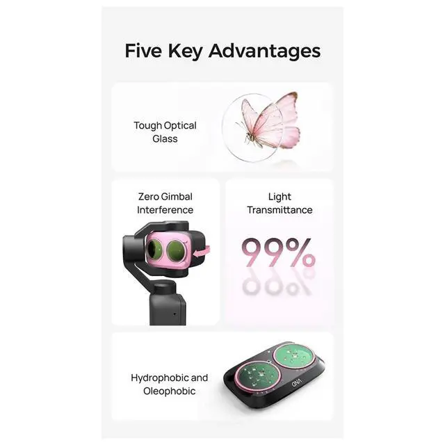 Alt view image 2 of 3 - Magnetic Lens Filter Kit for 4P with VND Cool Rose Filter Frame Kit Camera Accessories