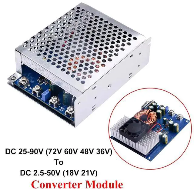 Alt view image 2 of 3 - 1000W 50A Step-Down Converter 25-90V to 2.5-50V Adjustable Bucks Module for Power Tool Electric Vehicle DIY Power Supply