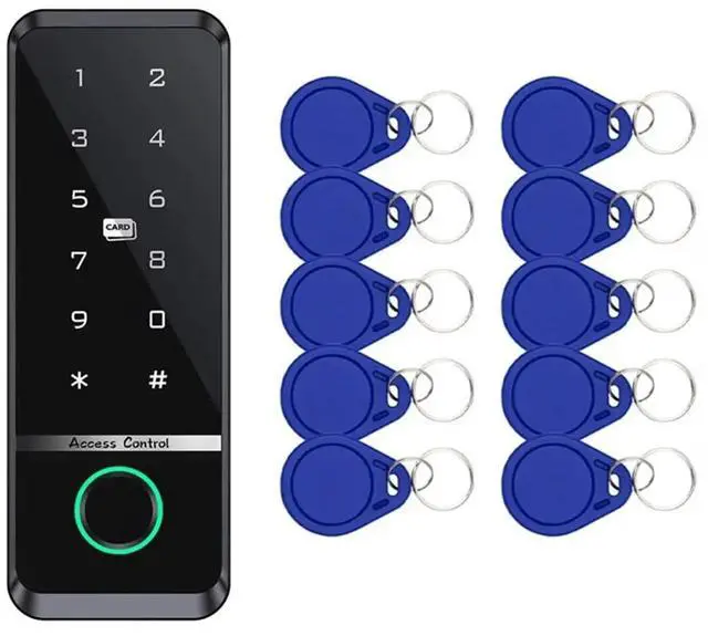 Alt view image 3 of 3 - Tuya Smart Door Lock Fingerprint Access Control Home Security System Electronic Gate Opener RFID Keypad with 10PCS Card