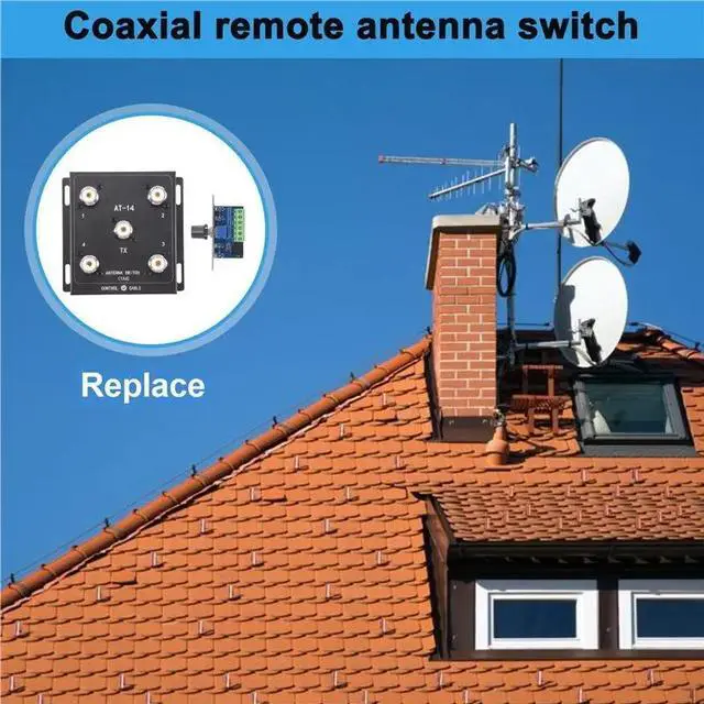 Alt view image 3 of 3 - Coaxial Remote Antenna Switch 1.8Mhz-60Mhz 500W PEP Forhigh-Power Transmission Scenarios Radio Stations Andamateur R