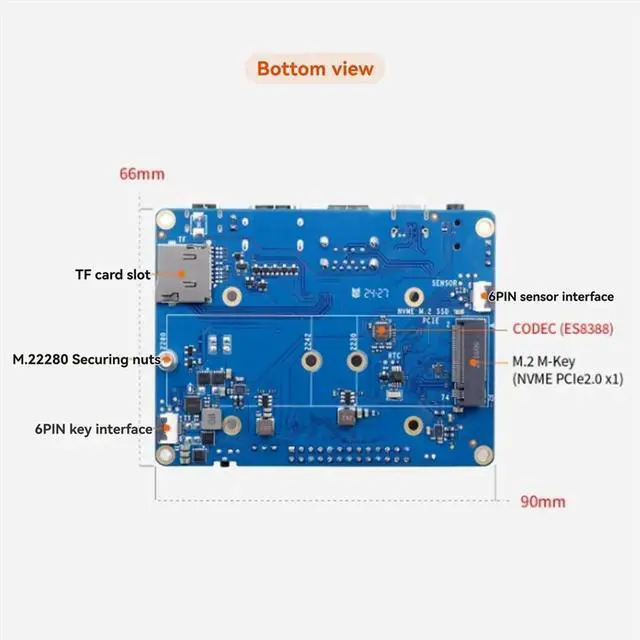 Main image of For CM5 Tablet Base Board with +BT BLE, M.2 M-Key NVME/SATA SSD Support for Compute Module 5