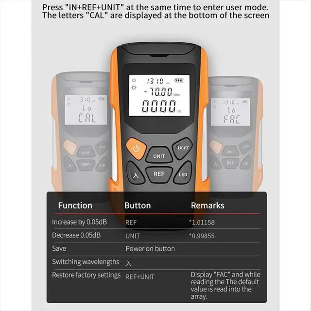 Alt view image 2 of 3 - G9-Y Rechargeable Opm Power Meter Fiber Optic Tool Optical Fiber Cable Ftth Optic Fiber Power Meter OPM (-70 6dBm)