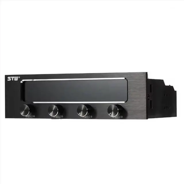 Alt view image 2 of 3 - Multi-Function PC CPU 4 Channel Fan Controller Speed Control Adjuster LCD Cooling Front Panel