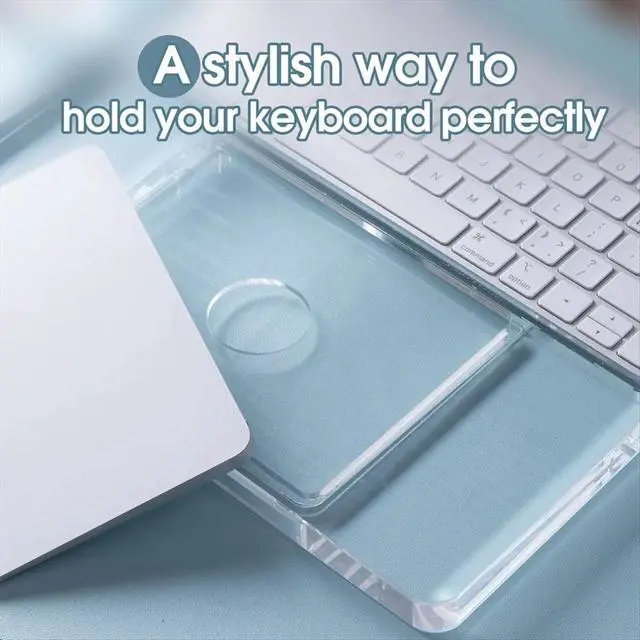Alt view image 3 of 3 - Keyboard Wrist Rest for 2023 Magic Trackpad 2/3 Keyboard Acrylic Stand Station Transparent Crystal Pad Bracket