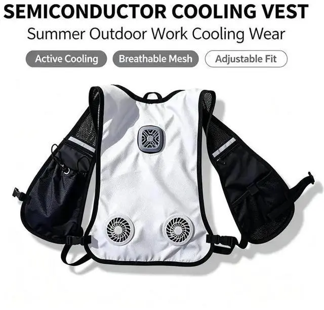 Alt view image 3 of 3 - IDUD Cooling Vest For Summer For Workers, Semiconductor Refrigeration Air Cooling Work Workwear, 1PC For Construction Safety