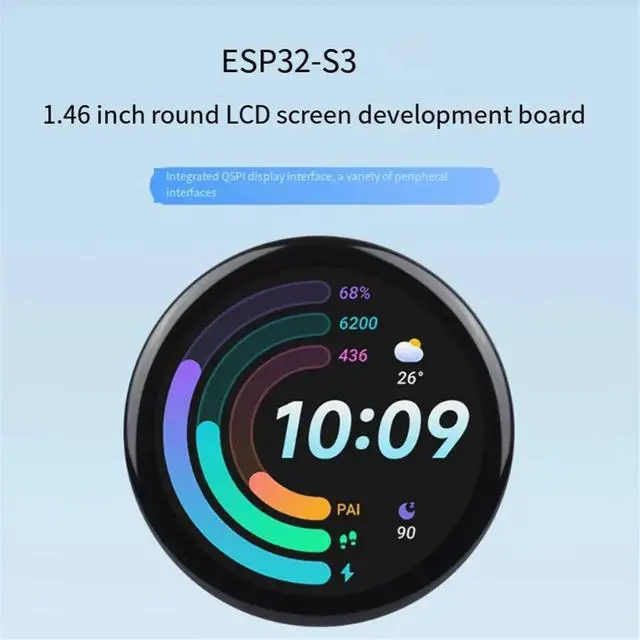 Alt view image 2 of 3 - Development Board 1.46inch Round LCD 1.46inch Display 412x412 QMI8658 Sensor/MIC/SD/MP3 Audio with Cover Panel