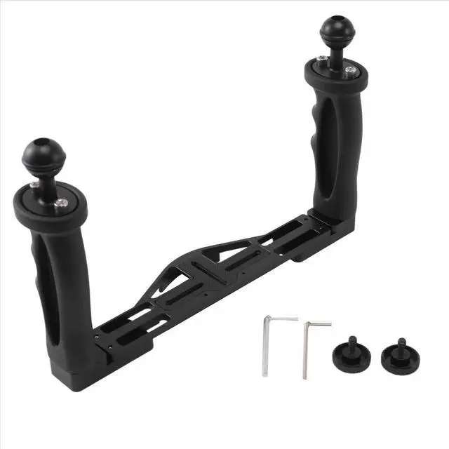 Alt view image 2 of 3 - Dual Handheld Stabilizer Diving Underwater Camera Housings Tray/Grip Waterproof With Double Handle For Dome Port Waterproof