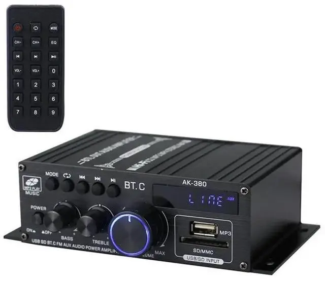 Main image of Ak380 800W 12V Power Amplifier Bluetooth Stereo Home Car BASS Audio Amp Music Player Car Speaker Class D FM USB/SD S