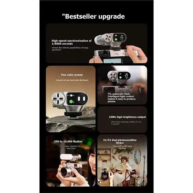 Alt view image 3 of 3 - Z1 Pro Mini Rechargeable Camera Flash Light Speedlite With Diffuser For Fuji Compact And Versatile Lighting Solution
