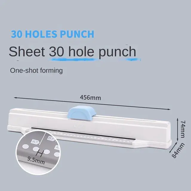 Alt view image 2 of 3 - 30 Holes Punchersliding Light Duty Paper Punch A4 B5 A5 A6 B6 A7 B7 Large Capacity 5 Sheets Hole Punch Paper Punch