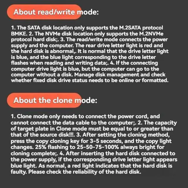 Main image of M.2 SATA/NVMe Dual-Bay Hard Drive Docking Station Clone Offline Clone M.2 SSD Duplicator Data Transmission Usb US Plug
