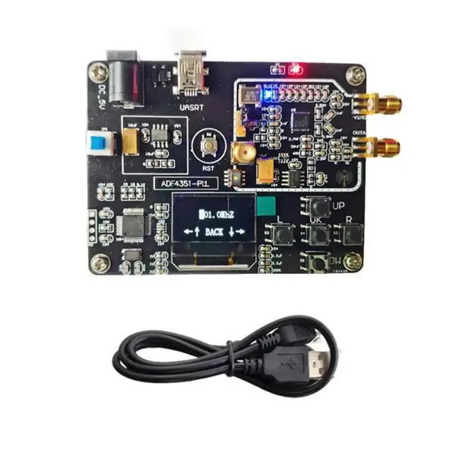 Alt view image 2 of 3 - ADF4351-OLED Wideband Phase-Locked Loop Frequency Synthesizer 35MHz-4.4GHz Signal Source SMA Output Module