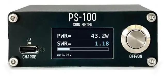 Main image of PS100 Digital RF Power SWR Meter 0-100W Shortwave HAM Radio Tester,PEP Peak Hold,BLE Web Control 24-Point Calibration