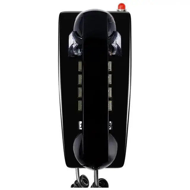 Alt view image 3 of 3 - Classic Wall Phones for Landline with Mechanical Ringing, Single Line 2554 Wall Telephone with Voicemail Indicator,Black