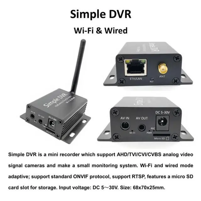Alt view image 2 of 3 - 1CH Mini DVR CCTV Recorder 1080P 2MP AHD CVI TVI CVBS Camera Security System / P2P Cloud Video Surveillance DVR