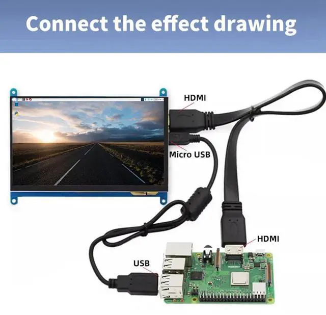 Main image of For 5 7 Inch Touch Screen 1024x600 IPS Display with Holder -Compatible Interface Capacitive Monitor