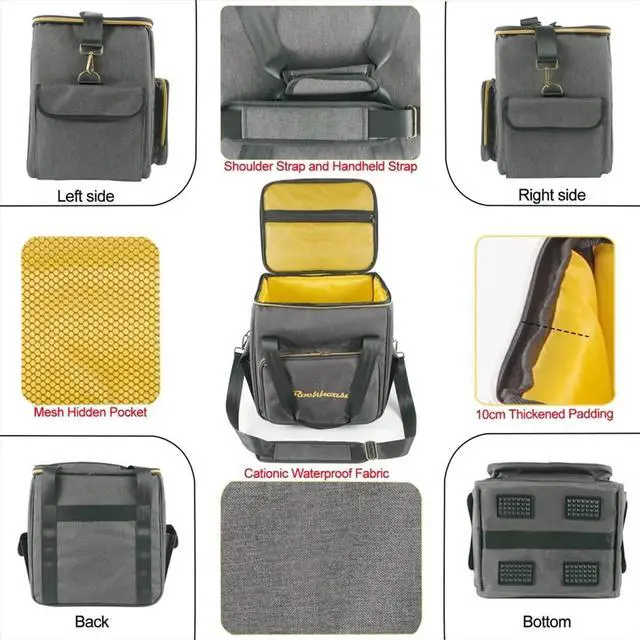 Main image of Vinyl Records Carrying Bag for 12inch Vinyl Records LP Vinyl Record Storage Bag Holds Up to 45 Vinyl Albums