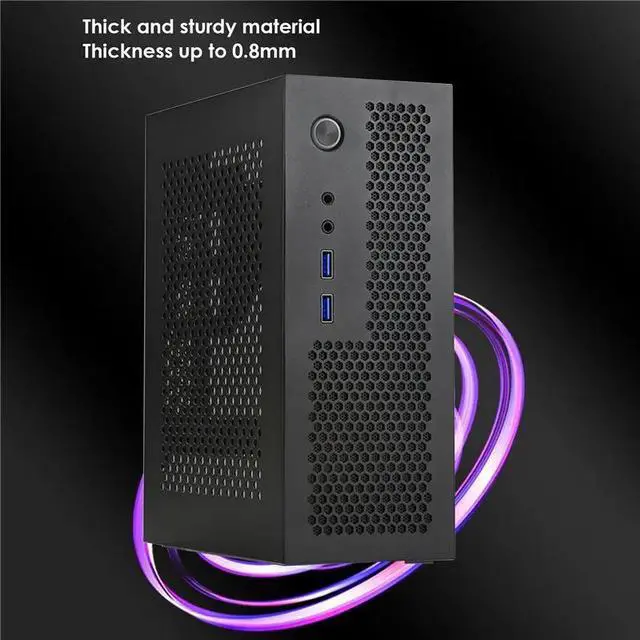 Alt view image 3 of 3 - A09 HTPC Computer Case Mini ITX Gaming PC Chassis Desktop Chassis USB3.0 Computer Case Home Computer Case Silver