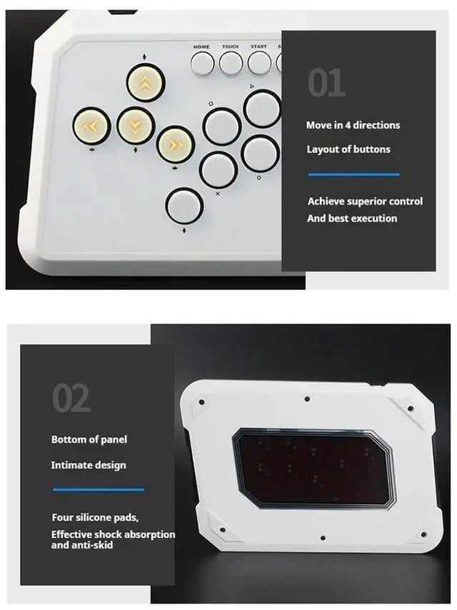 Main image of A50 Controller Gaming Keyboard RGB Light Joystick Controller for //PC/Steam Fightstick Keyboard