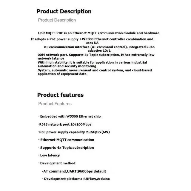 Alt view image 2 of 3 - For Remote Data Acquisition For M5stack MQTT Ethernet Communication Module Poe Powered With Built-In W5500