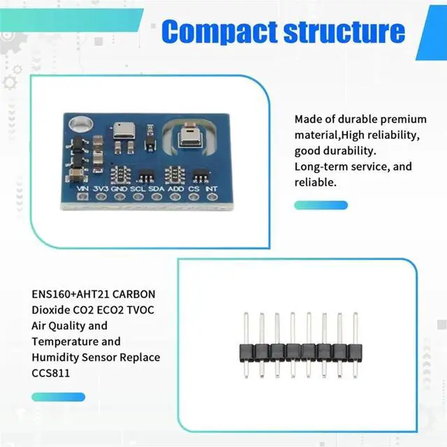 Main image of 10PCS ENS160+AHT21 Air and Temperature and Humidity Sensor CO2 ECO2 TVOC Sensor Replace CCS811