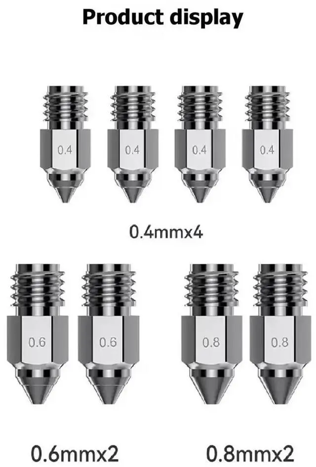 Main image of Upgrade for 5 Max Nozzles, 8pcs 3D Printer High End Copper Alloy Nozzle 500 High Temperature Coppe