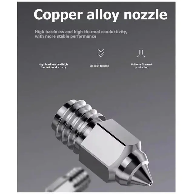 Alt view image 2 of 3 - Upgrade for 5 Max Nozzles, 8pcs 3D Printer High End Copper Alloy Nozzle 500 High Temperature Coppe