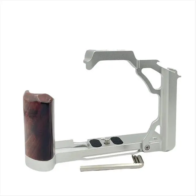 Alt view image 2 of 3 - Wood Handle Aluminum Alloy Camera Cage Stabilizer Rig for ZFC Cameras Silver