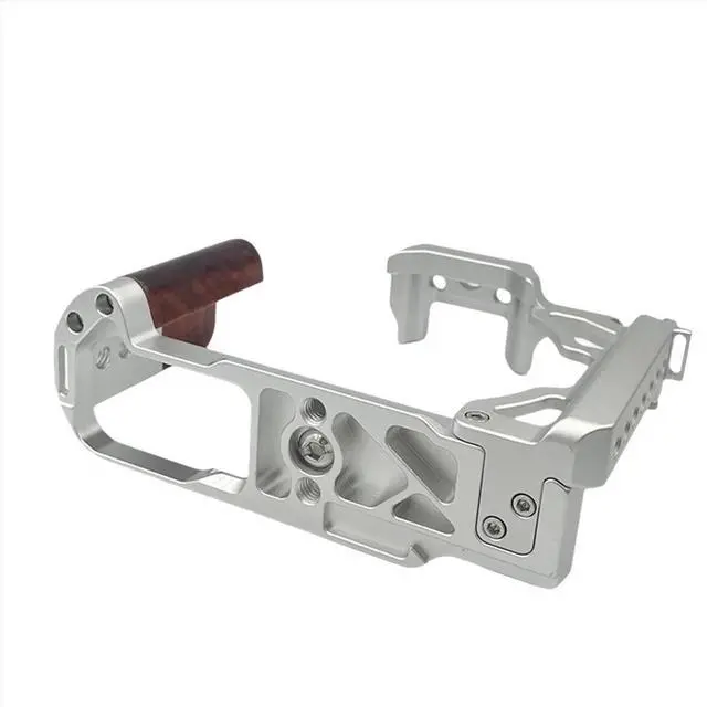 Main image of Wood Handle Aluminum Alloy Camera Cage Stabilizer Rig for ZFC Cameras Silver