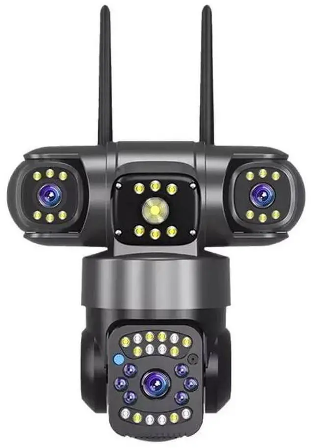 Main image of Three Lens PTZ IP Camera Triple Lens Auto Tracking CCTV Camera Wide Angle Remote Monitoring EU Plug