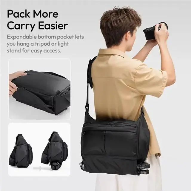 Alt view image 3 of 3 - U023 Outdoor Sling Bag Shoulder Bag For Urban Daily Photography Equipment For Mirrorless Camera Fill Light Storage Bag