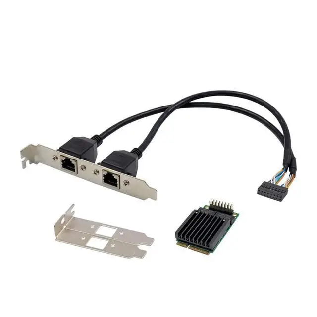 Alt view image 2 of 3 - Mini PCIE to 2 Port RJ45 Gigabit Ethernet Network Card I211-T2 RJ45 Gigabit Server Industrial Control Network Card