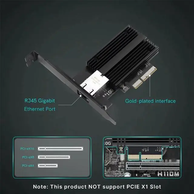 Main image of 10GBps AQC113 PCIE to RJ45 Network Card 1G/2.5G/5G/10Gbps RJ45 Interface Ethernet Wired LAN Adapter for Desktop Win10/11