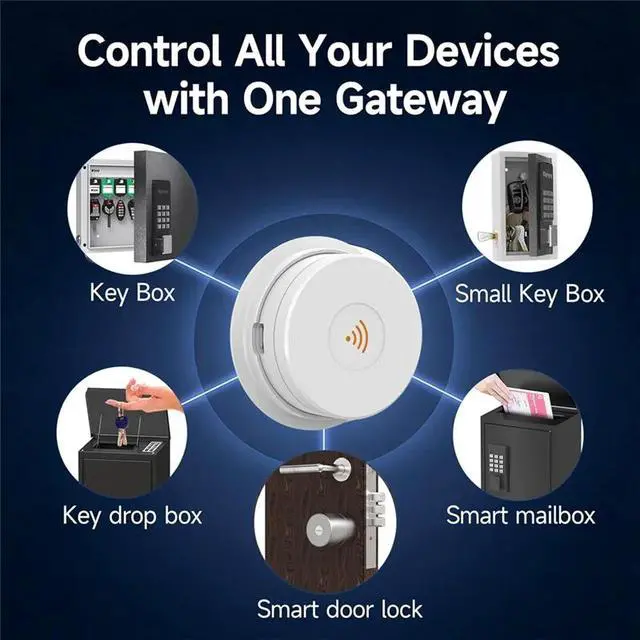 Alt view image 2 of 3 - W100 Smart Bridge Gateway And Door Sensor Set For Wehere Smart Lockboxes, APP Control For Home Office Security