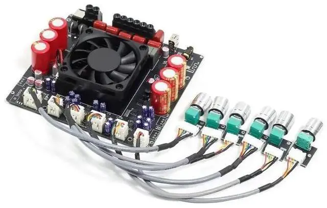 Main image of DP600H 2.1 Channel Bluetooth Amplifier Board 300Wx2 Subwoofer DC 19-51V With Cooling Fan Support AUX U Disk FLAC APE MP3