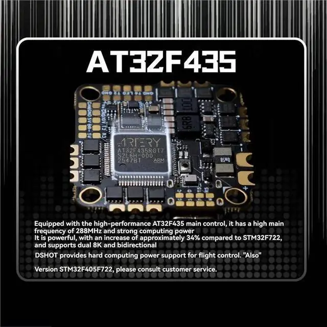 Alt view image 3 of 3 - F4V4 40A 5In1 AIO Flight Controller 32-Bit ESC Gyroscope Barometer Bluetooth Config Configuration CNC Aluminum Heatsink OSD