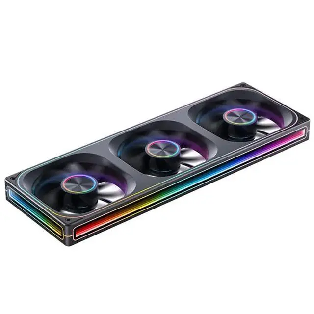 Alt view image 3 of 3 - -360 Case Cooling Fan ARGB 12cm Connected Building Block Fan PWM Silent Chassis Fans Black