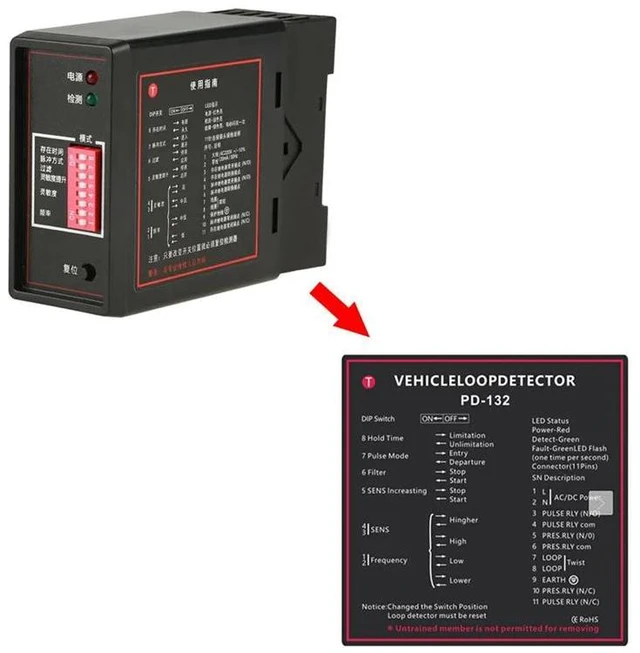 Main image of 5X PD132 Single Channel Inductive Vehicle Loop Detector For The Car Parking Lot