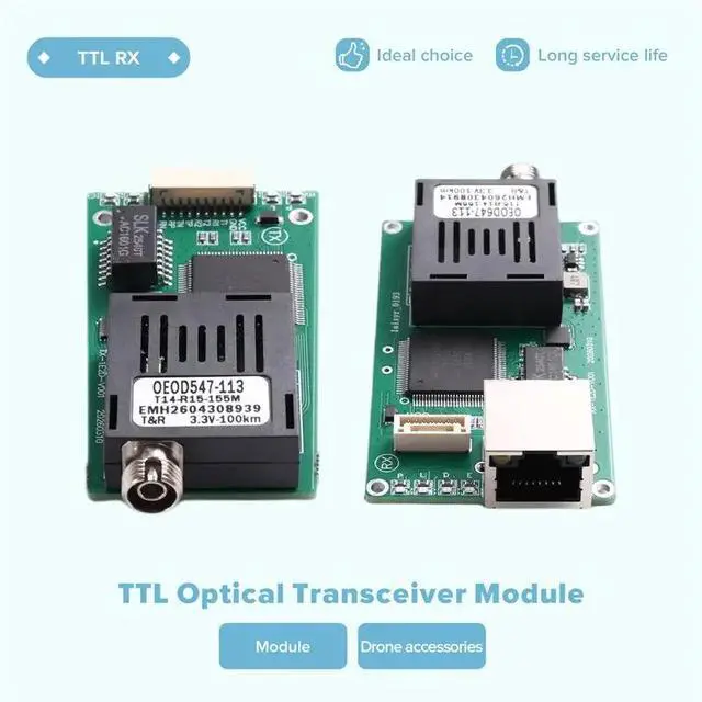Alt view image 3 of 3 - 100KM TTL Optical Network+2-CH TTL Optical Module Optical Terminal Equipment DC 5.5-26V