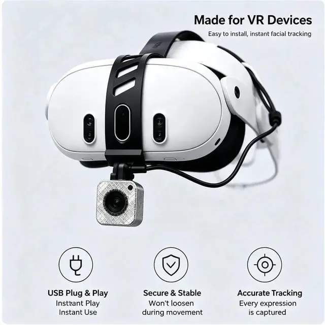 Main image of VRChat Wireless/Wired Face Tracker 16g Ultra-Light VRChat IR Camera 3D Printed for VR Motion Capture for Quest2