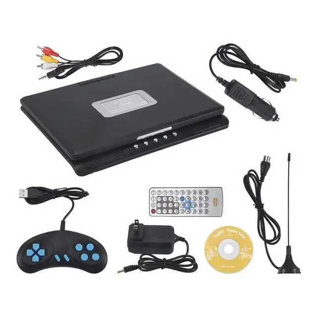 Alt view image 2 of 3 - 9.8 Inch Mobile Dvd With Mini Tv Hd Player Built-In Rechargeable Support Sd Card/USB Port/Dvd Us Plug