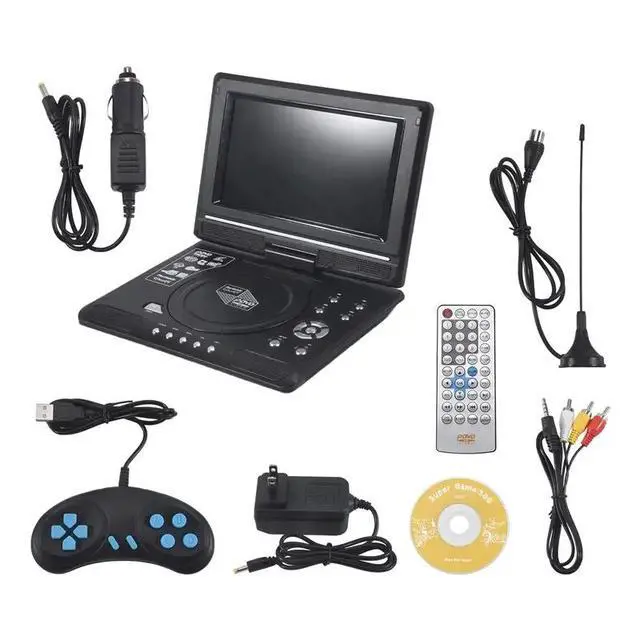 Alt view image 3 of 3 - 9.8 Inch Mobile Dvd With Mini Tv Hd Player Built-In Rechargeable Support Sd Card/USB Port/Dvd Us Plug
