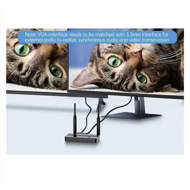 Alt view image 2 of 3 - 5G 4K 1080P 50M -Compatible VGA Video Transmitter Receiver Extender Display Adapter Dongle for Phone TV PC