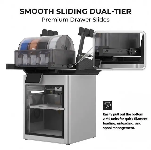 Main image of V2.1 Lift Rack for X1/P1 P2/X2 H2D/H2S/H2C / Pro/ HT 3D Printer Upgraded Parts for