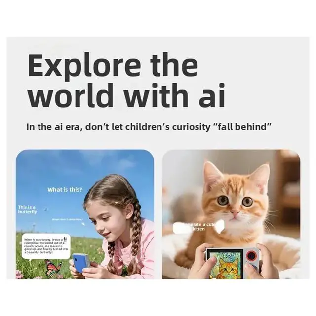 Alt view image 2 of 3 - AI Learning Camera Intelligent Dialogue Toy Early Education Learning Machine for Kid,Voice Recognition,Language Learning