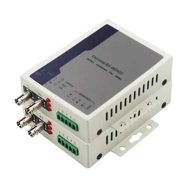 Alt view image 3 of 3 - 1 Pair Serial RS485 to Fiber Modem Ethernet Optical Fibre Media Converter DC 5V Single-Mode Double Fiber for US PLUG