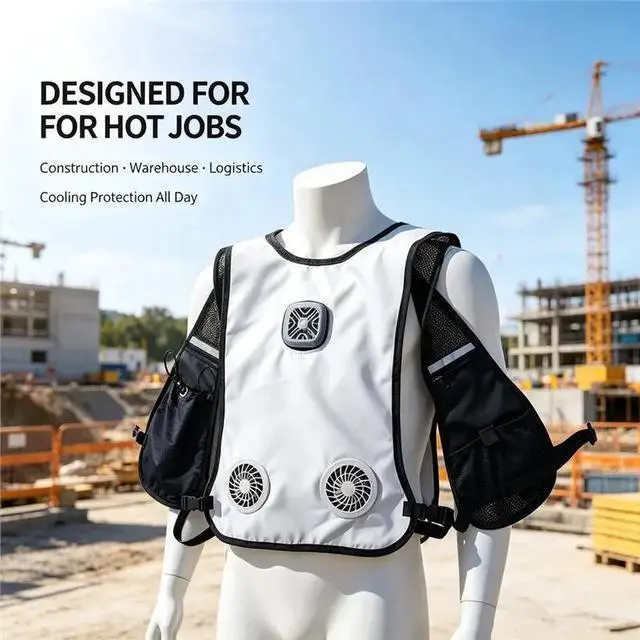 Alt view image 2 of 3 - Cooling Clothing For Construction Sites Air Conditioned Cooling Vest Air Conditioned Clothing Cooling Safety Vest