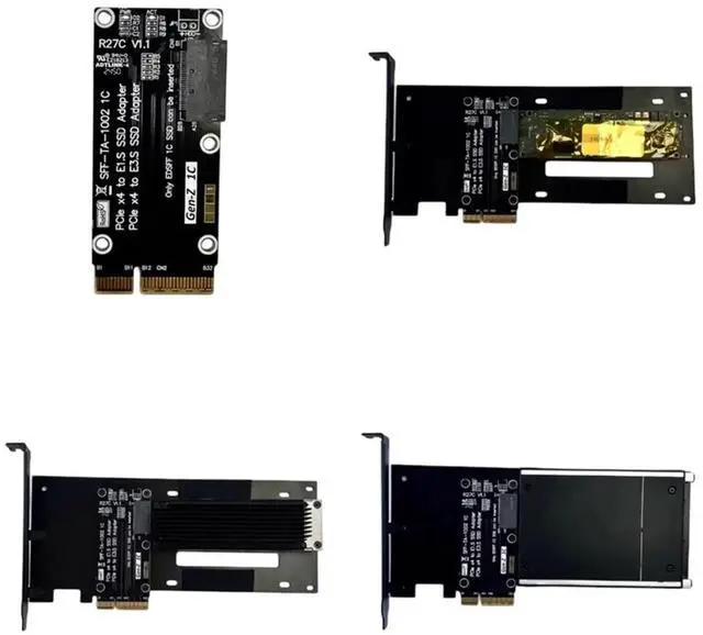 Main image of ADT R27C-BK3 PCIe 5.0 X4 to E1.S/E3.S Hard Drive Adapter Card 128Gbps SFF-TA-1002 Interface with Enclosureb