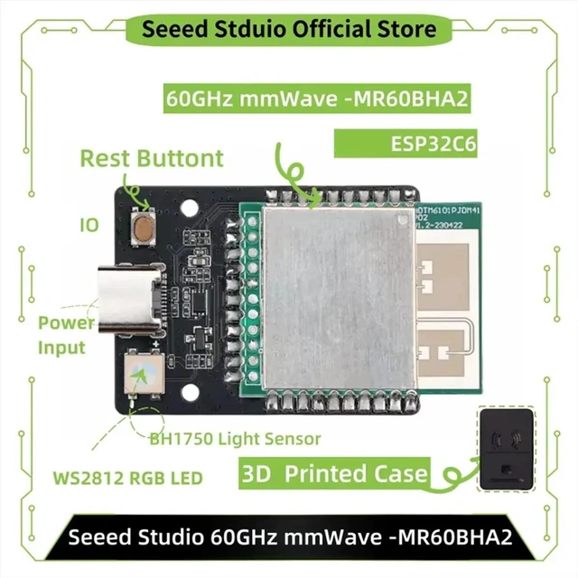 Alt view image 3 of 3 - 60GHz MmWave -MR60BHA2 60Gh Millimeter Wave Breathing and Heartbeat Detection Module