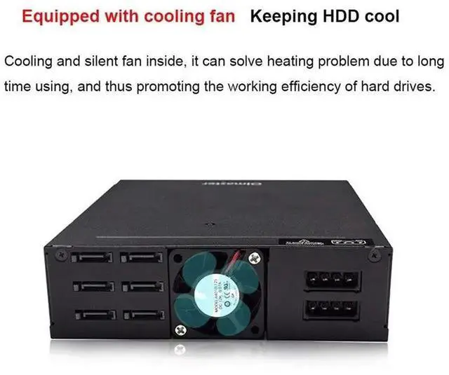 Main image of 6-Bay 2.5Inch SATA SSD HDD Enclosure Mobile Rack/Enclosure Hard Disk Enclosure Rack Data Storage for 5.25 Drive Bay